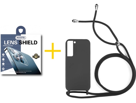 Carcasa + 1 Protector de Cámara para Samsung Galaxy S22 Plus 5G ACCETEL Negro
