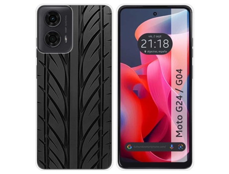 Funda Diseño Neumatico para Motorola Moto G04 G24 TUMUNDOSMARTPHONE Silicona Multicolor