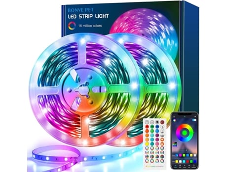 Tira de LED RGB Bluetooth, conjunto Bluetooth (estándar europeo), 2 * 15 m / 100 pies ZMDECQNA