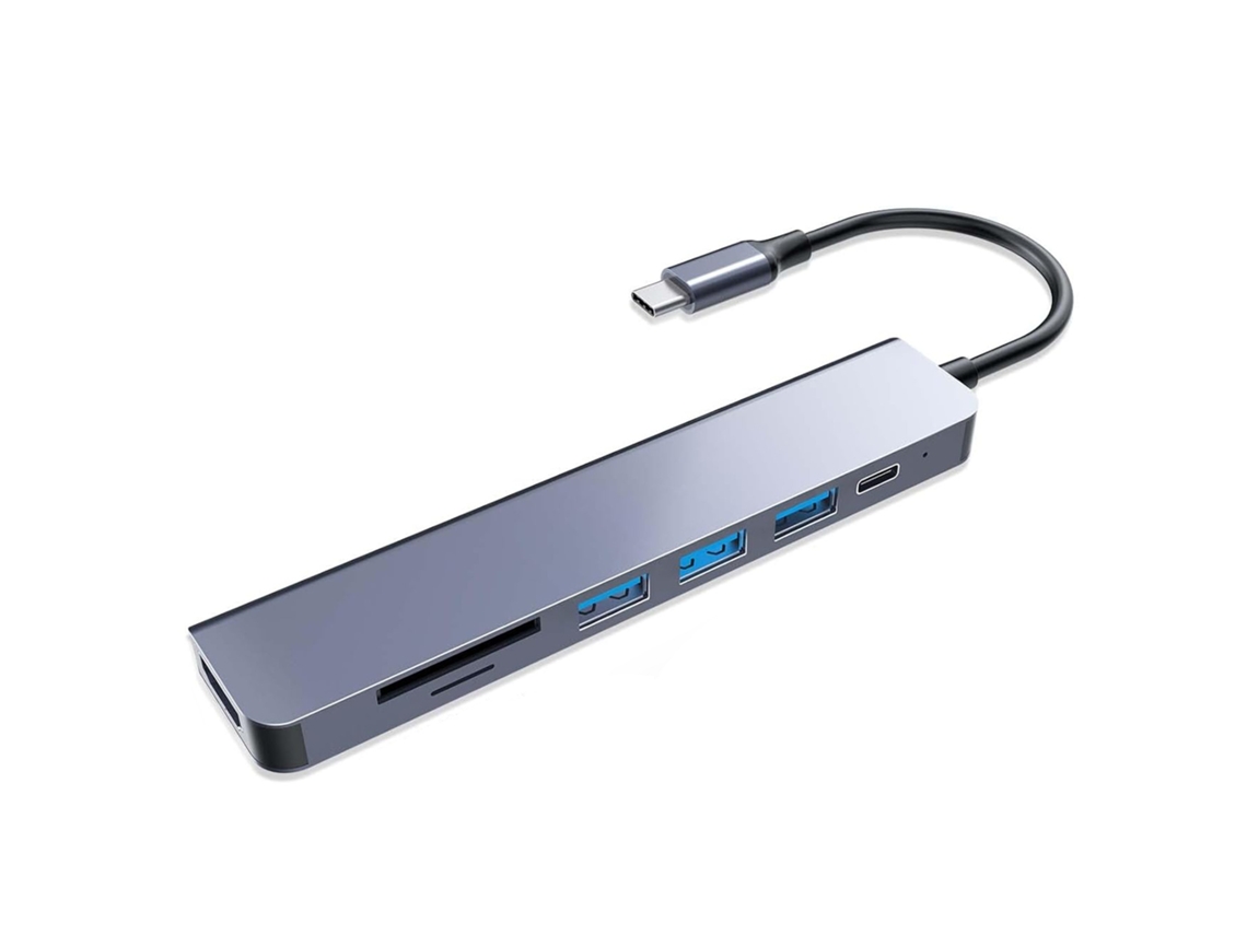 Concentrador Usb-c, Adaptador Multipuerto Usb-c, Estación De Acoplamiento 7 En 1