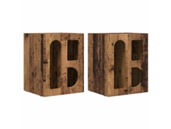 Maison Exclusive - Mesita De Noche 2 Pcs Madera Vieja 40 X 35 X 50 Cm