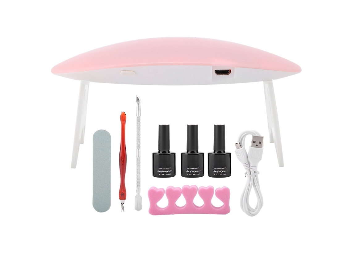 Rebe-kit De Unhas Profissional Com Lâmpada Uv Led, Gel De Unhas, Lixa E Ferramentas De Manicure E Pedicure Estilo Clássico