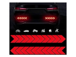 20 Pegatinas Reflectantes De Alta Intensidad Para Coche, Para Visibilidad Nocturna, Diseño De Cuadrícula De Diamante, Impermeables, Color Rojo.