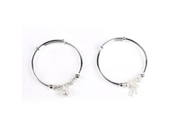 Pulsera De Placa De Plata 925 Con Cascabel Y Flecos Ajustable Para Mujer Regalo De Fiesta Boda Estilo 1