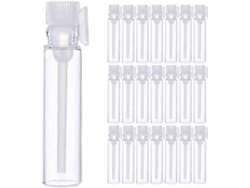 Ciieeo 100 Unidades De Frascos De Muestra De Vidrio De 2 Ml, Ligeros, Con Base Antideslizante Para Viajes Y Muy Prácticos.