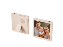 Marco de fotos MDUG con altavoz Bluetooth inalámbrico y diseño magnético para grabación de audio (marrón claro)