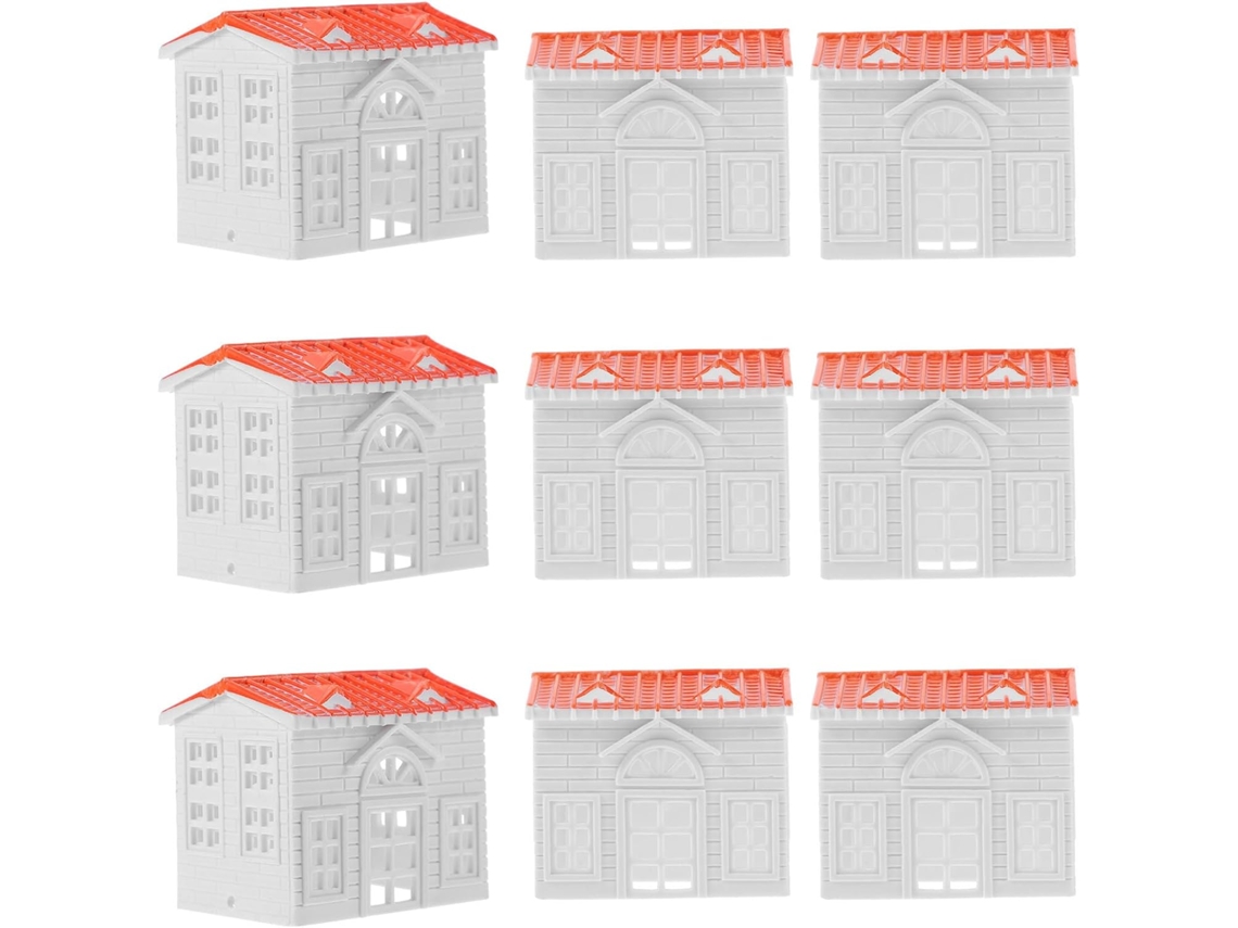 Lote de 10 aldeas blancas en miniatura en 3D para decorar micropaisajes exteriores.