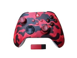Mando inalámbrico 2.4G para Xbox One Series X/S con receptor USB, joystick compatible con Windows PC, color rojo camuflaje. Aeuzwr
