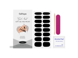 Pegatinas de gel negro suave para uñas artificiales