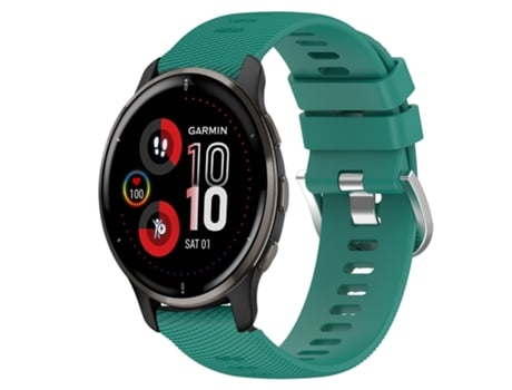 Correa de reloj inteligente para Garmin Venu 2 Plus 20 mm Silicona suave de color sólido (verde)