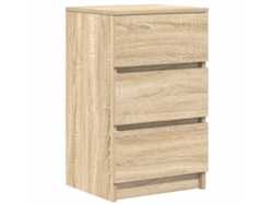 Mesita de noche con 3 cajones MAISON EXCLUSIVE, roble Sonoma (39 x 35 x 65 cm)