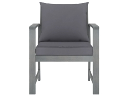 Sillas De Jardín Cojines 2 Uds | Silla De Exterior Gris Oscuro Madera Maciza Acacia