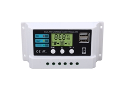 Regulador solar de 12 V y 24 V, adaptable, LCD, protección contra sobrecargas, 10 A, color blanco