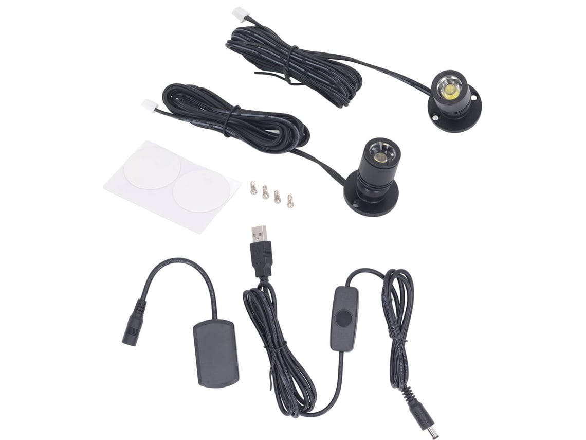 2026-foco Mini Led Regulable 5v Luz Cálida Para Joyería Gabinete Pórtico Negro 1-2 Unidades Con Dimmer