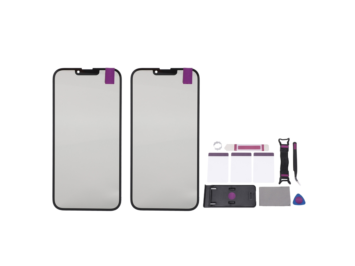 2 Piezas De Cristal Frontal Externo Con Kit De Reparación Para Ios 13 Pro Max. Acabado Profesional Suave Al Tacto.