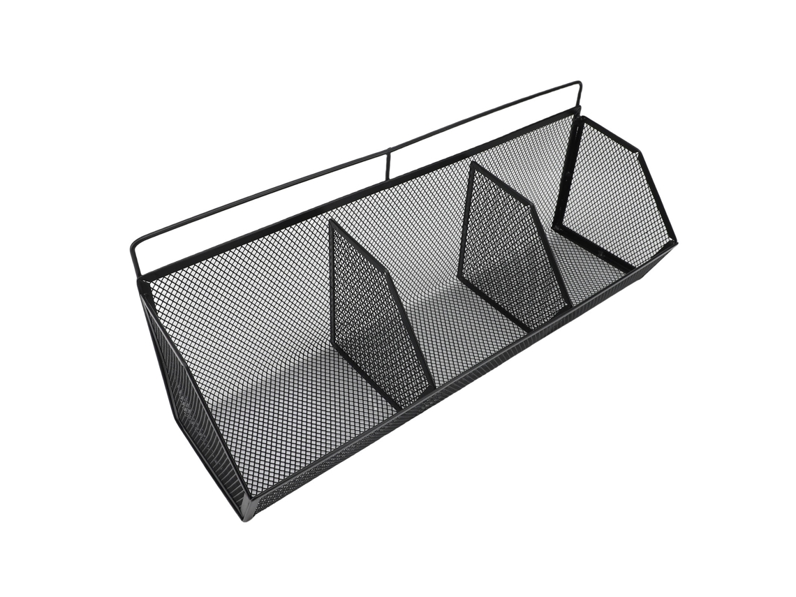 Cesta de Armazenamento Suspensa de Metal com 3 Grelhas para Cozinha Banheiro Lavanderia Preta