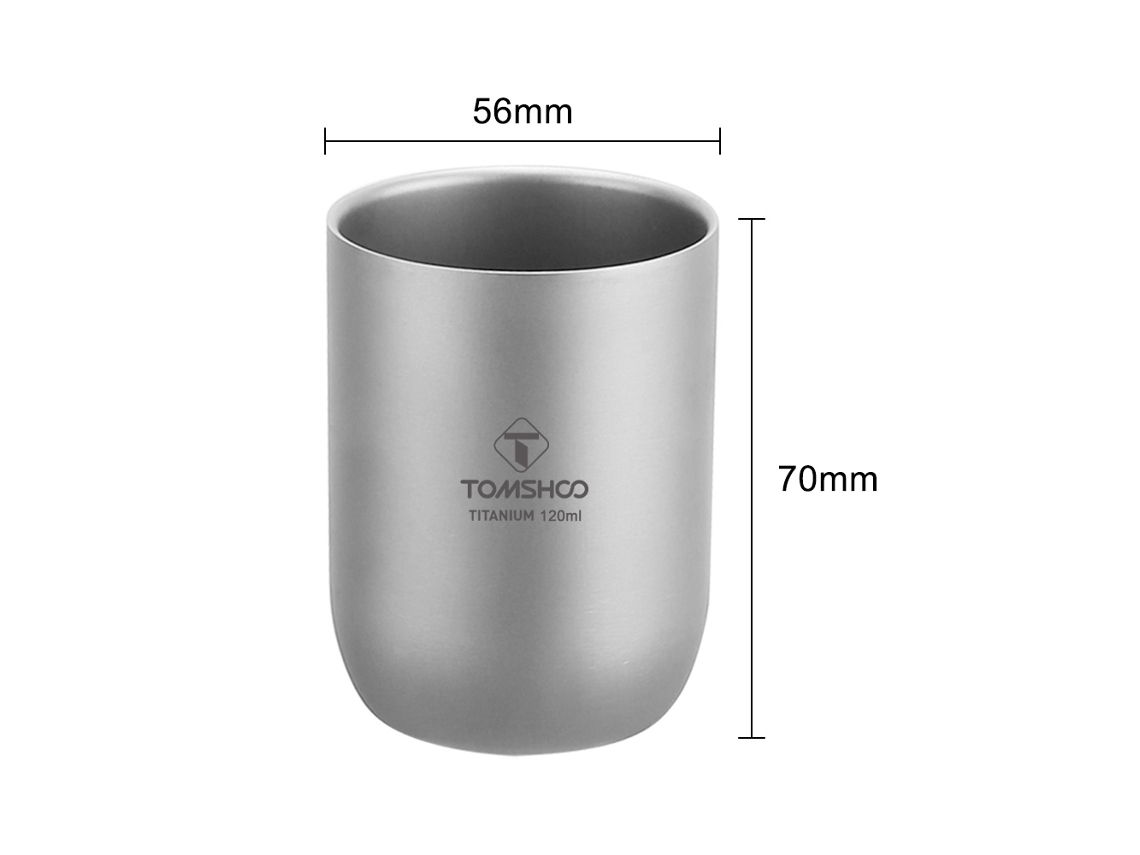 Taza Multifuncional De Titanio De Doble Pared Resistente Al Calor Para Camping, Senderismo Y Picnics.