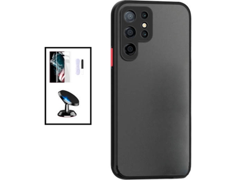Kit Carcasa Trasera Protección Cámara + Protector de Pantalla Samsung Galaxy S22 Ultra 5G GIFT4ME Negro