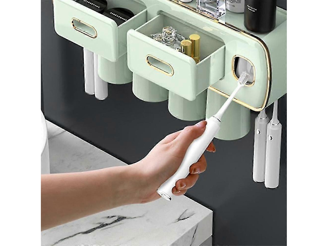 Portacepillos de dientes 2 Dispensadores automáticos de pasta de dientes Verde Rosewell