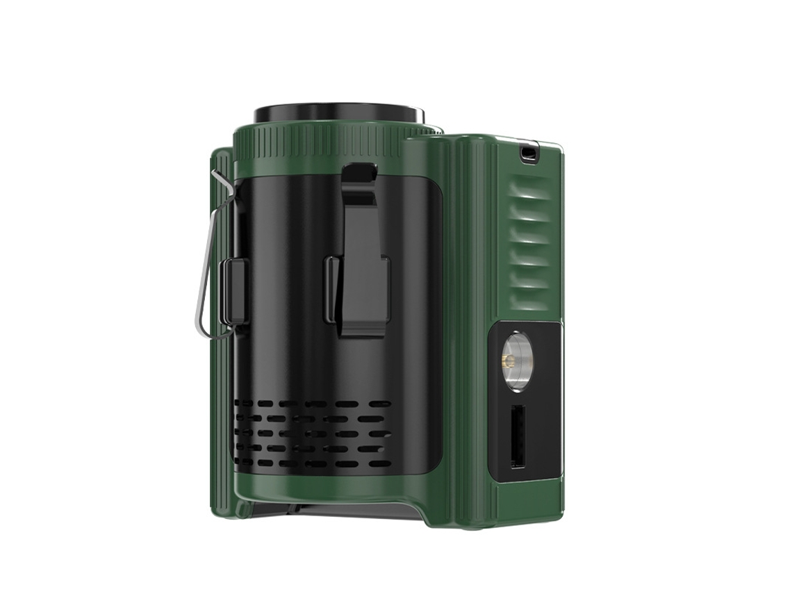 Ventilador de cintura MDUG recargable por USB de 10000 mAh para exteriores con luz LED (verde)