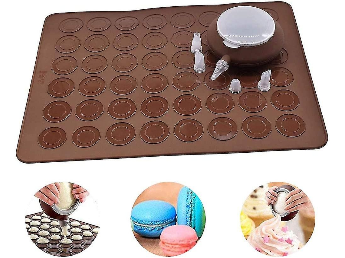 Molde De Silicona Para Macarons Marrón Oscuro 38x28 Cm Material Alimentario Resistente De -40°c A +260°c