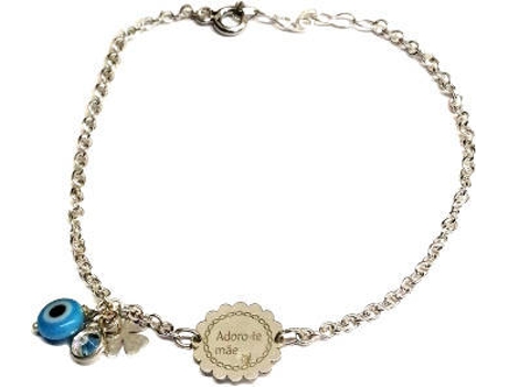 Pulsera HUGODUARTEJÓIAS Te Quiero, Mamá en Portugués (Plata - Plateado - 15 cm)