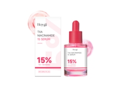 Sérum facial iluminador con nicotinamida para una piel radiante.