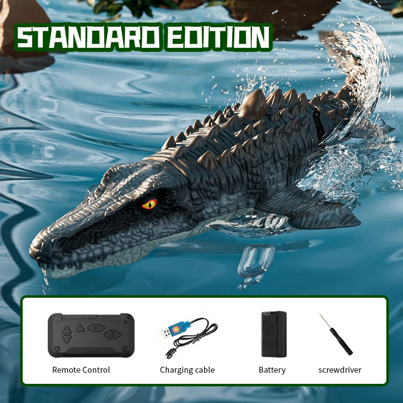 (sem Câmera) Câmera Elétrica Controlada Remotamente Por 2.4g Simula Um Mosassauro E Um Dinossauro Controlado Remotamente Que Espirra Água.