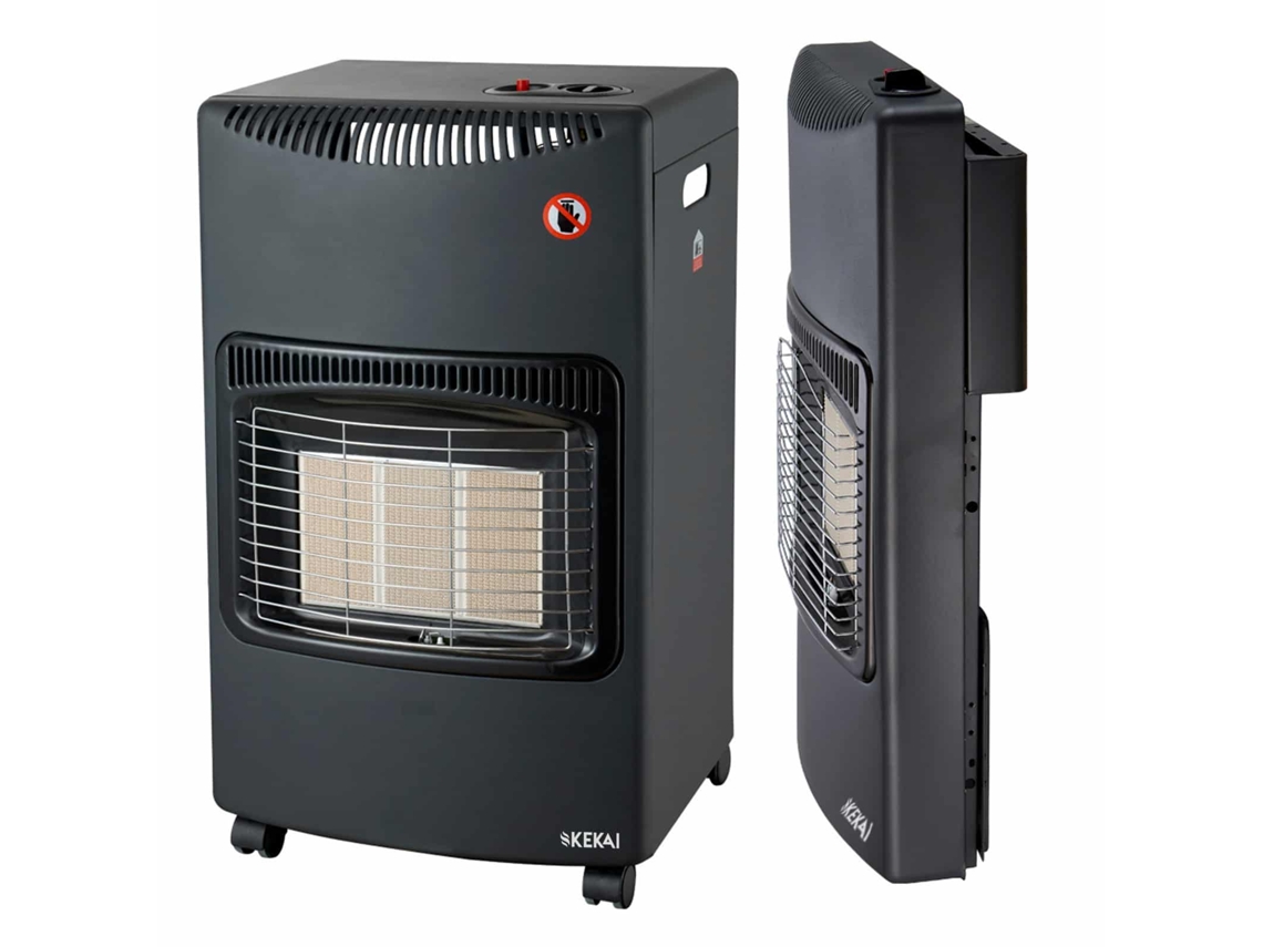 Estufa de Gas Catalítica Butano KEKAI New Slim 42X26X73 Cm Plegable Potencia 1500W/4200W Certificado Energético con 4 Ruedas