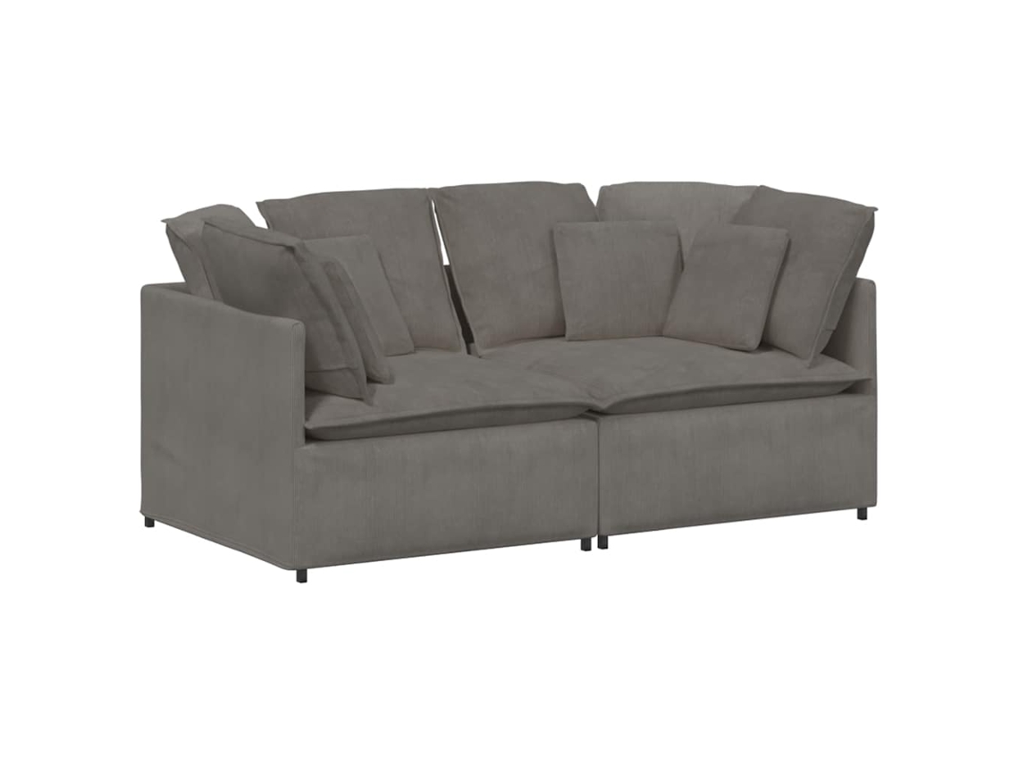 Maison Exclusive - Sofá Modular Con Cojines De Tela De Pana Gris Claro