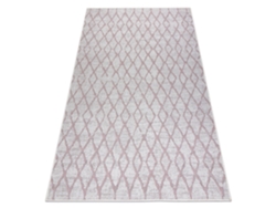 Alfombra Sisal Sion Trellis 22129 Tejido Plano Ecru/Rosado (140 x 190 cm)