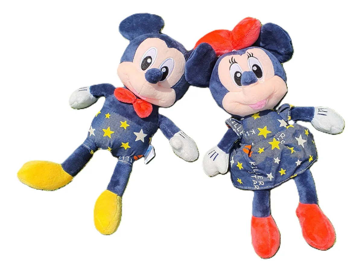 Pelúcias Mickey E Minnie Mouse Estrelas Casal 30 Cmvayotoy
