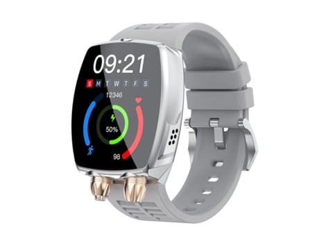 Smartwatch Bluetooth Llamada 3Atm Monitor de Ritmo Cardíaco a Prueba de Agua Oxígeno en Sangre Plata VEANXIN