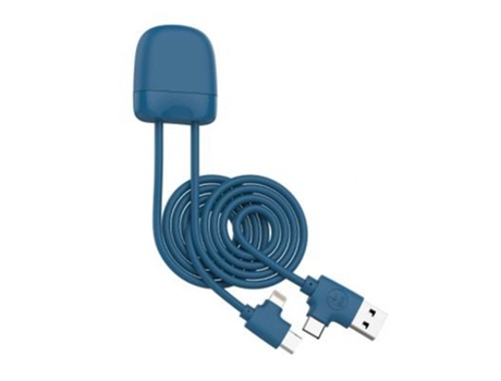 XOOPAR 4 en 1 Ice-C Eco-responsable USB A, USB C / USB C, cable Lightning 1m Azul