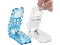 Rebe-cortador De Comprimidos (paquete De 2) - Cuchillo En V Para Cortar Y Triturar - Caja Transparente Con Compartimento Portátil