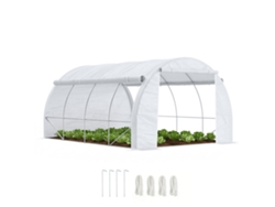 Estufa Túnel 4x3x2m 8 Janelas Porta Branca