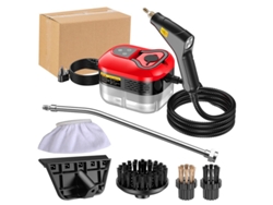 Limpador A Vapor De Alta Temperatura E Alta Pressão De 1500 W, 1200 Ml Com 3 Cabeças De Escova, 6 Modos Ajustáveis, Vermelha Gertiz