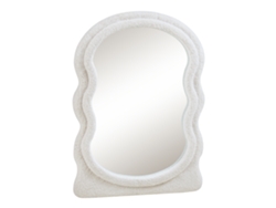 Espejo de pared Brummen 80x60 cm Marco de felpa Blanco [EN.CASA]