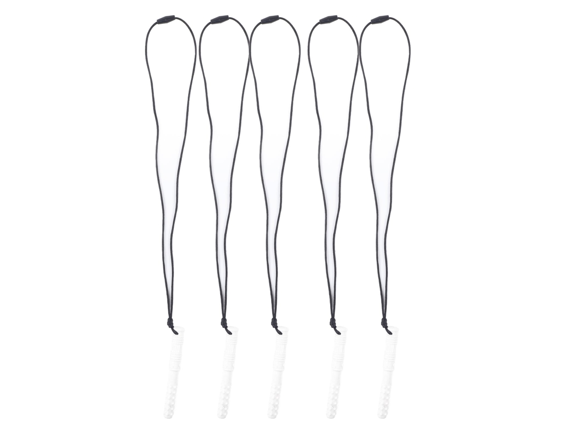 5 Collares Para La Dentición Del Bebé, Silicona De Grado Alimenticio, Suaves, Elásticos, Blancos.