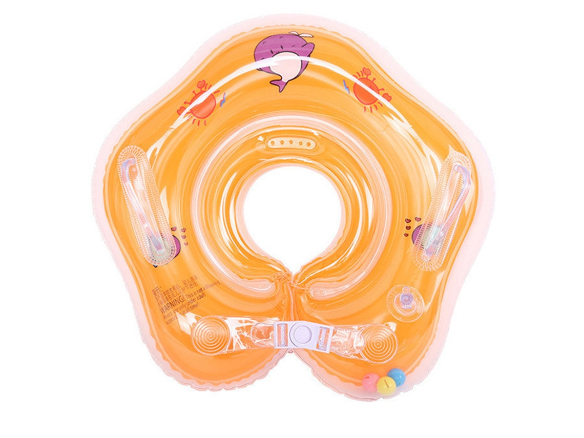 Flotador infantil de PVC transparente de doble capa con asa de seguridad para bañera de interior