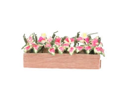 Planta en maceta miniatura 2026, escala 1:12, hojas rojas, resina, madera, decoración para casa de muñecas.