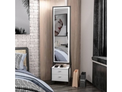 Armário Polivalente Elegante HOMEMANIA (Blanco, Negro-Tablero de Partículas de Melamina, Metal-41 X 35 X 170)