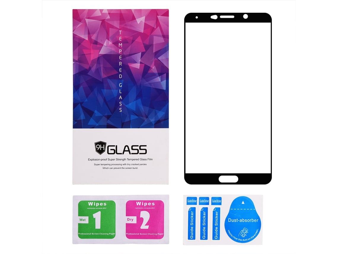 2 Unidades Protector De Pantalla De Vidrio Templado De Cobertura Total 2.5d Para Huawei Mate 10 Negro
