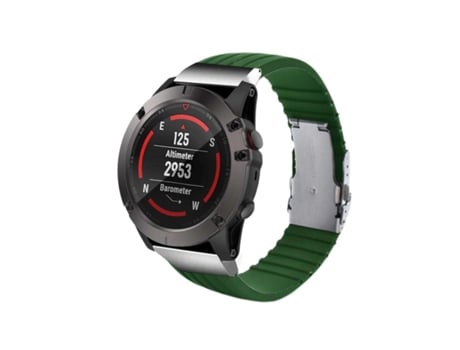 Correa Silicona Stripe Adaptable Garmin Fenix 7 Sapphire Solar Edition Verde