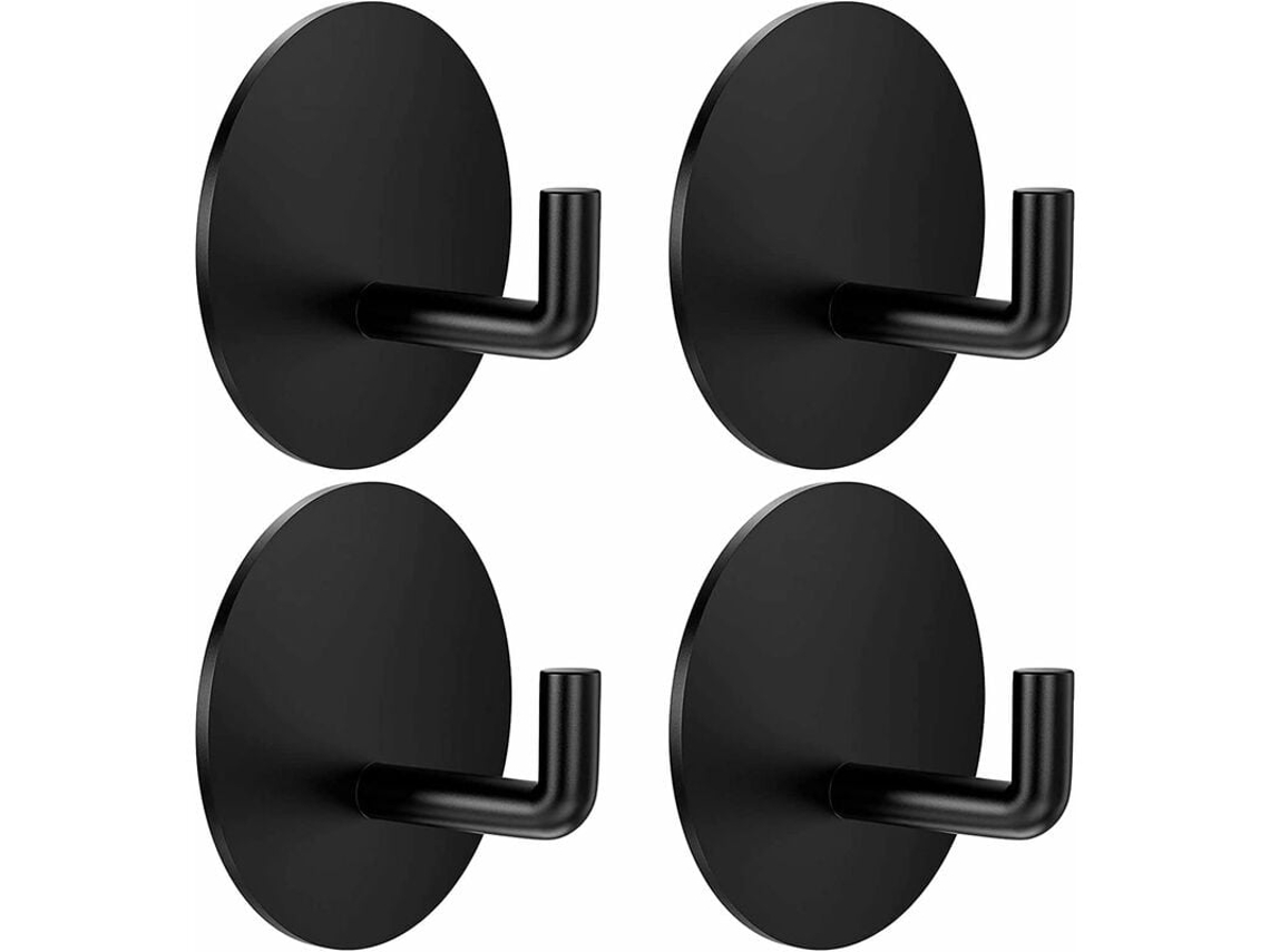 Ganchos adhesivos de acero inoxidable con estilo, ganchos de pared impermeables, extra adherentes y resistentes para baño, cocina y más, duraderos.