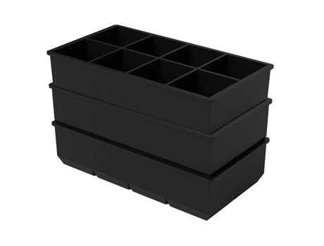 Moldes De Cubitos De Hielo De Rejilla 8, Moldes De Cubitos De Hielo, Bandejas De Cubitos De Hielo De Silicona Con Tapas (Negro) ZMDECQNA