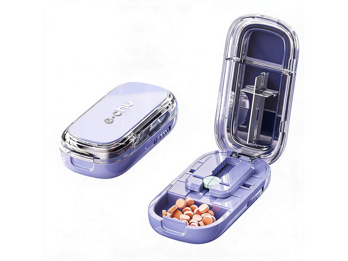 Cortador De Pastillas Henten Home Para Dividir Y Transportar Medicamentos (1/4 Morado)