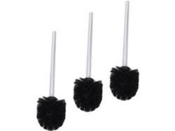 Juego de 3 cepillos de limpieza de plástico negro para productos de limpieza del hogar. Cepillos de repuesto para el hogar. Slowmoose
