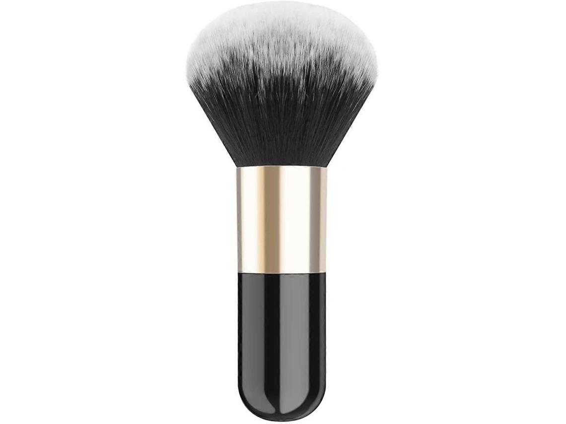 Brocha para maquillaje en polvo, brocha plana Kabuki, brocha para base y rubor, para difuminar el maquillaje, negra y dorada. Rosewell