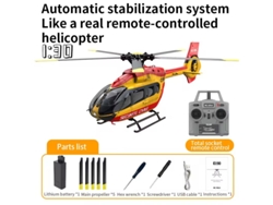 Helicóptero Rc C190 6ch Monorrotor Sin Flybar H145, Motores Brushless, Giroscopio 3d Seis Ejes, Amarillo. Aeuzwr
